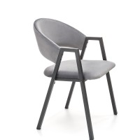 K473 Καρέκλα από βελούδο σε γκρι 54x58x82 με ύψος καθίσματος 47cm