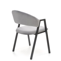 K473 Καρέκλα από βελούδο σε γκρι 54x58x82 με ύψος καθίσματος 47cm
