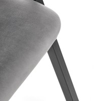 K473 Καρέκλα από βελούδο σε γκρι 54x58x82 με ύψος καθίσματος 47cm