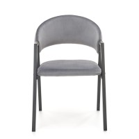 K473 Καρέκλα από βελούδο σε γκρι 54x58x82 με ύψος καθίσματος 47cm