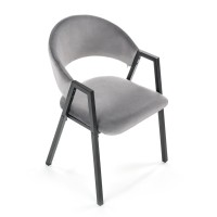 K473 Καρέκλα από βελούδο σε γκρι 54x58x82 με ύψος καθίσματος 47cm