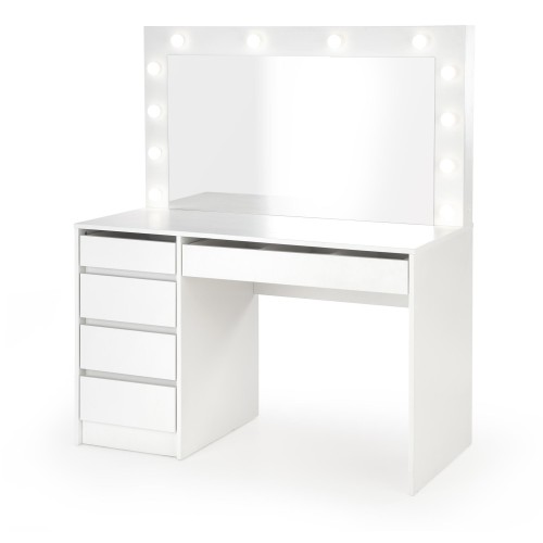 HOLLYWOOD Μπουντουάρ με καθρέφτη και φώτα LED σε λευκό 120x55x140cm 2010001190950 