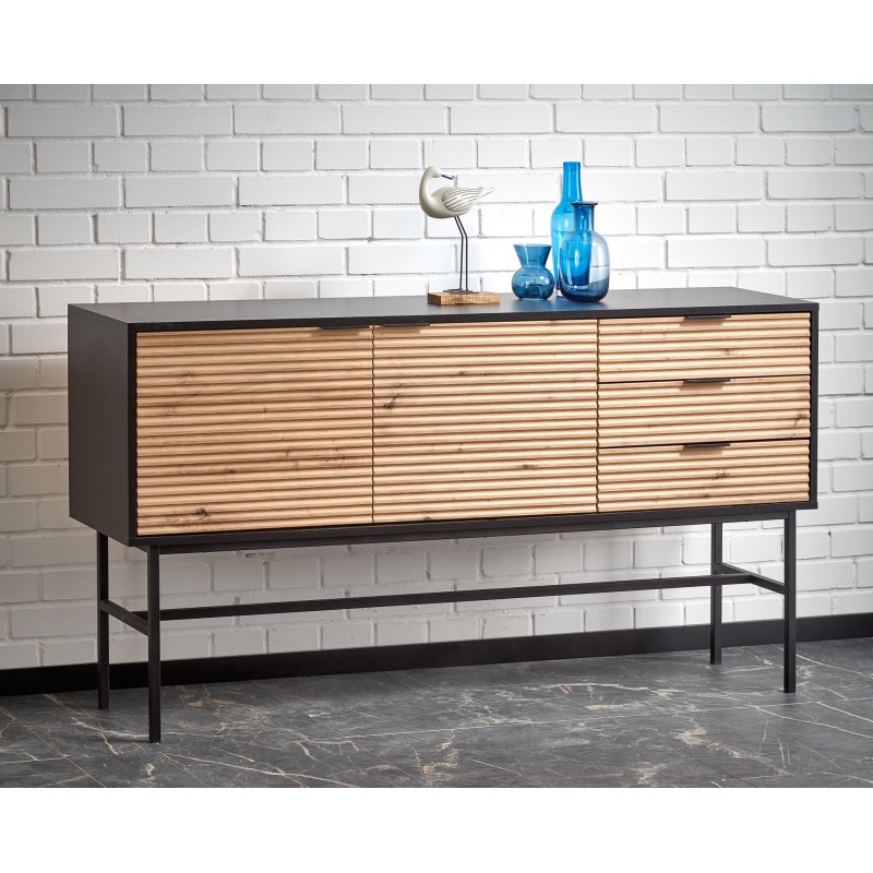 MURANO KM-1 μπουφές δρυς/μαύρο 160/40/86 cm 2010001191056