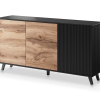 Μπουφές RANDOM KM-1,δρυς wotan/μαύρο 160/40/82 cm,V-PL-RANDOM-KM-1