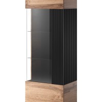 RANDOM W-1 βιτρίνα, δρυς/μαύρο 60/40/182 cm