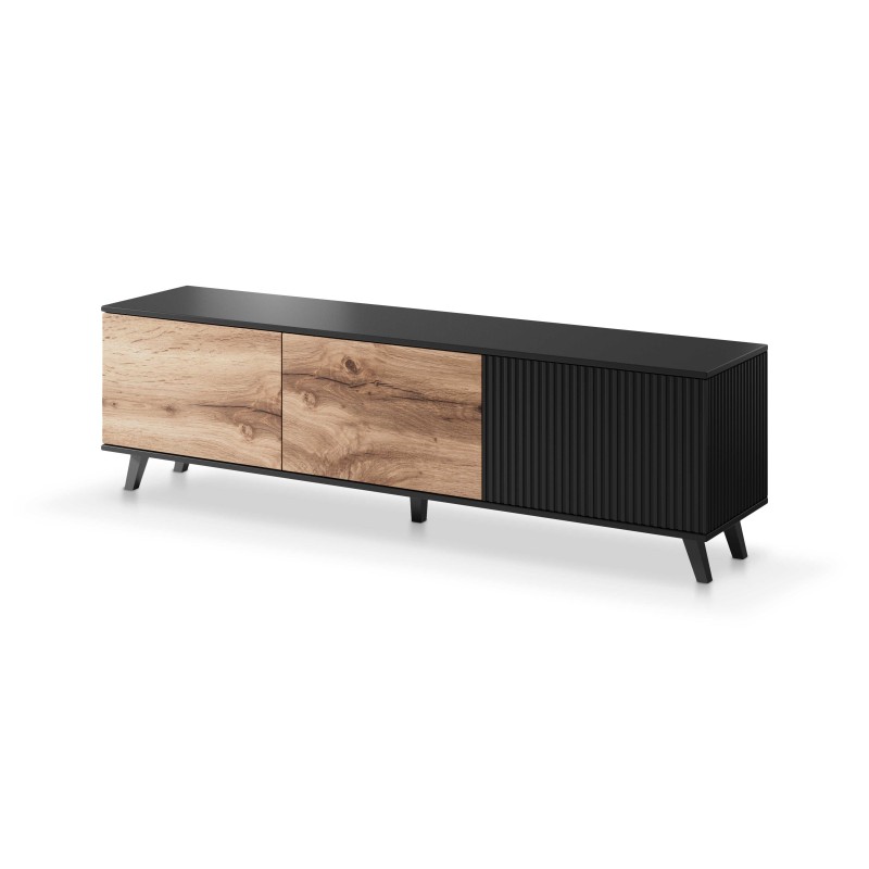 RANDOM RTV-2 Έπιπλο τηλεόρασης δρυς wotan/μαύρο 180/40/52 cm 2010001191179