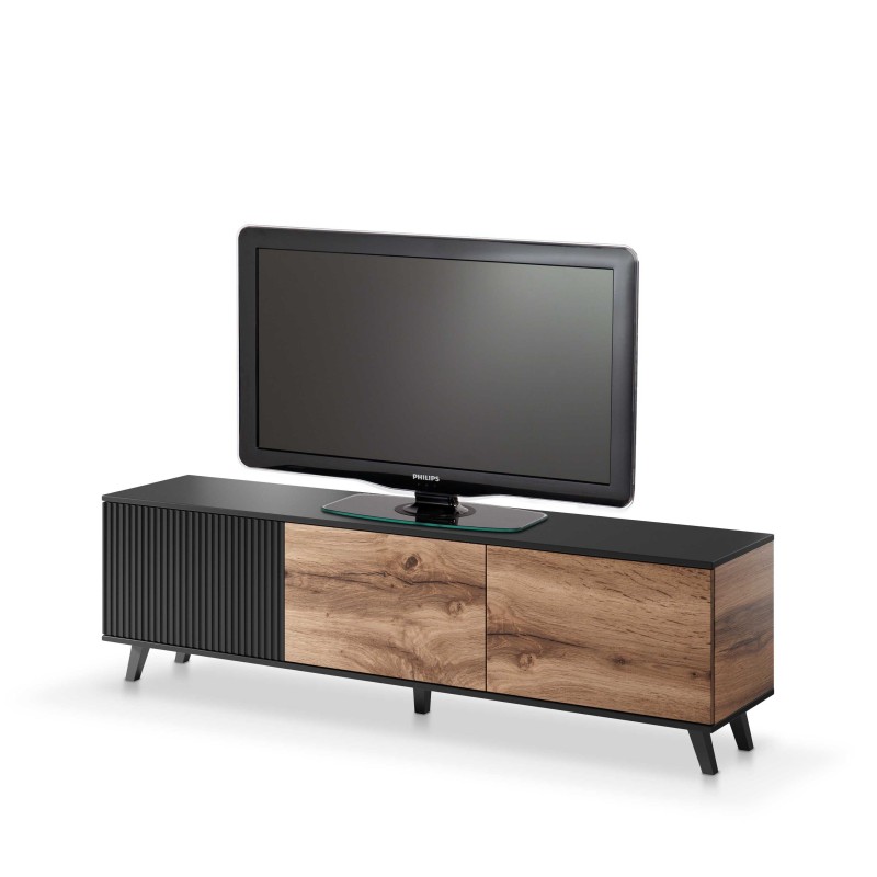 RANDOM RTV-2 Έπιπλο τηλεόρασης δρυς wotan/μαύρο 180/40/52 cm 2010001191179