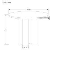 ELEFANTE ΣΤΡΟΓΓΥΛΟ τραπέζι  φυσική δρυς 120x120x77Y 2010001194255