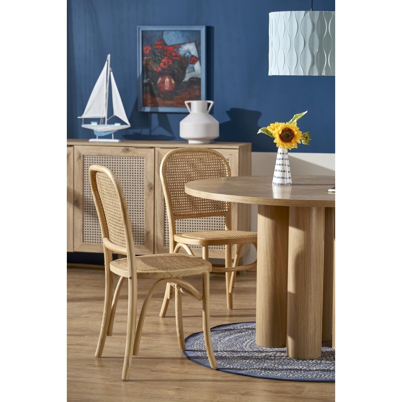 ELEFANTE ΣΤΡΟΓΓΥΛΟ τραπέζι  φυσική δρυς 120x120x77Y 2010001194255