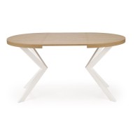 Τραπέζι Τραπεζαρίας με προέκταση PERONI, χρυσή δρυς / λευκό 100-250/100/75 cm