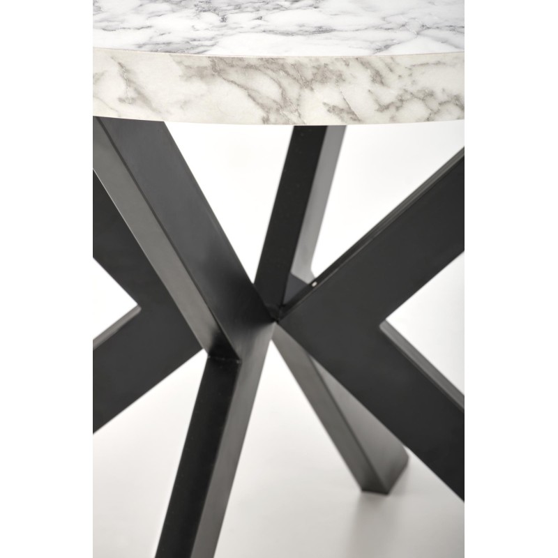 Τραπέζι PERONI, λευκό μάρμαρο / μαύρο Φ100-250/100/75 cm 2010001194323