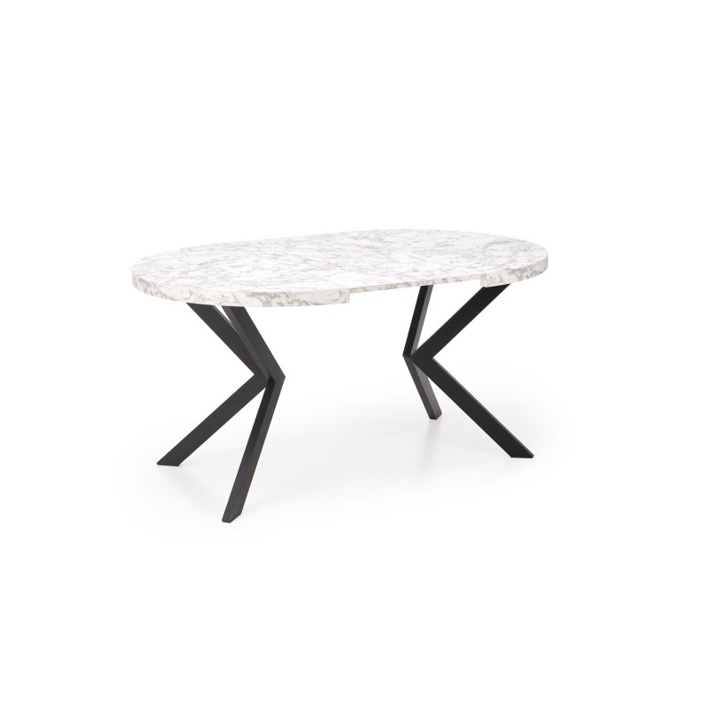 Τραπέζι PERONI, λευκό μάρμαρο / μαύρο Φ100-250/100/75 cm 2010001194323