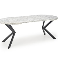 Τραπέζι PERONI, λευκό μάρμαρο / μαύρο Φ100-250/100/75 cm 2010001194323