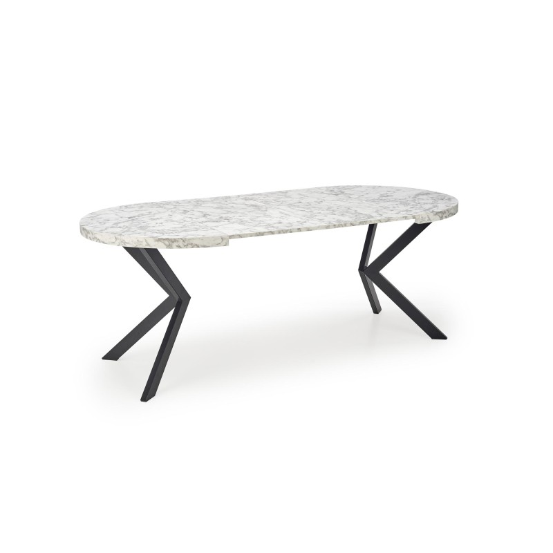 Τραπέζι PERONI, λευκό μάρμαρο / μαύρο Φ100-250/100/75 cm 2010001194323