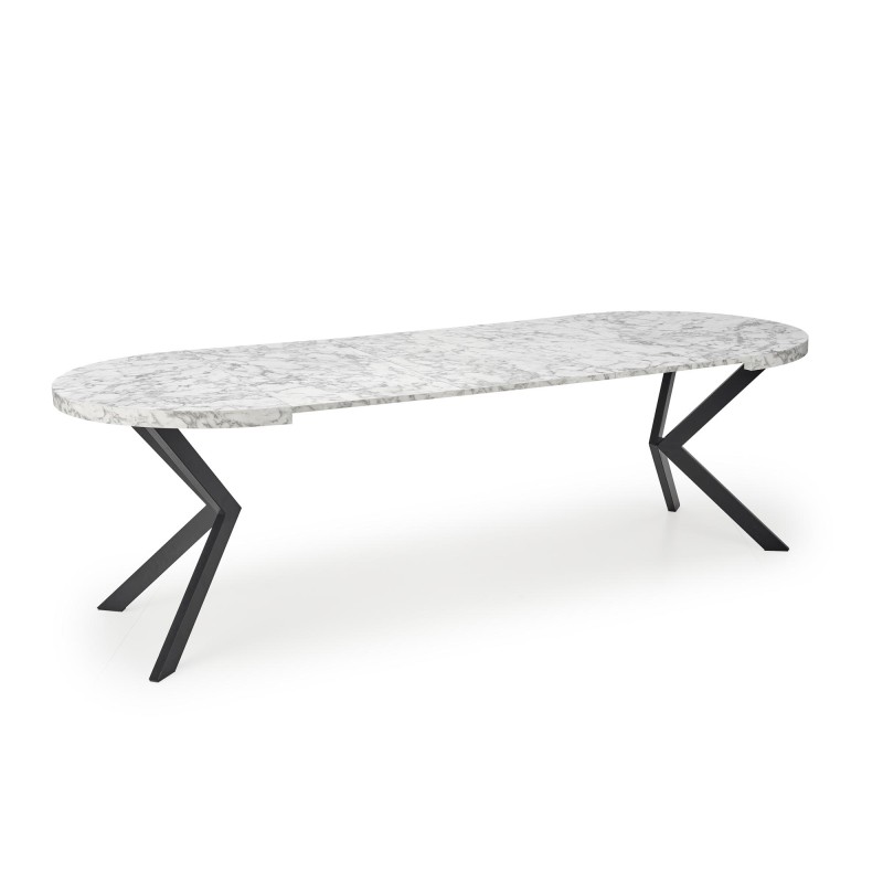 Τραπέζι PERONI, λευκό μάρμαρο / μαύρο Φ100-250/100/75 cm 2010001194323