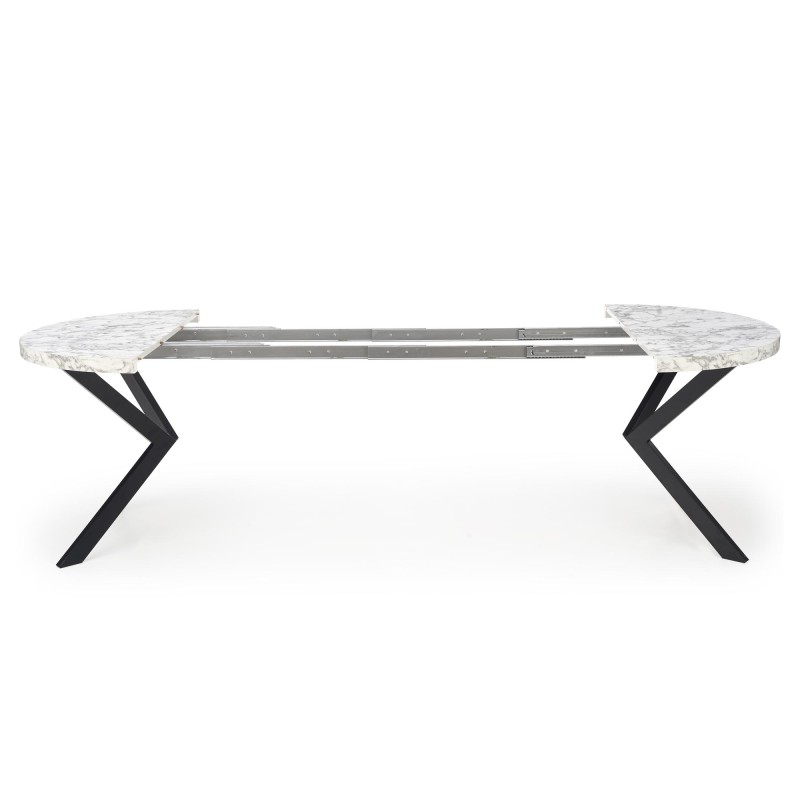 Τραπέζι PERONI, λευκό μάρμαρο / μαύρο Φ100-250/100/75 cm 2010001194323