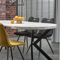 Τραπέζι PERONI, λευκό μάρμαρο / μαύρο Φ100-250/100/75 cm 2010001194323