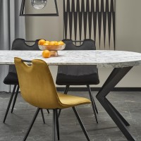 Τραπέζι PERONI, λευκό μάρμαρο / μαύρο Φ100-250/100/75 cm 2010001194323