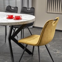 Τραπέζι PERONI, λευκό μάρμαρο / μαύρο Φ100-250/100/75 cm 2010001194323