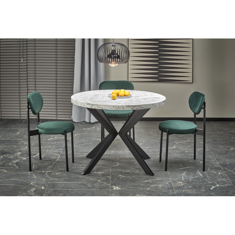 Τραπέζι PERONI, λευκό μάρμαρο / μαύρο Φ100-250/100/75 cm 2010001194323