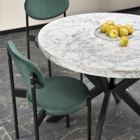 Τραπέζι PERONI, λευκό μάρμαρο / μαύρο Φ100-250/100/75 cm 2010001194323