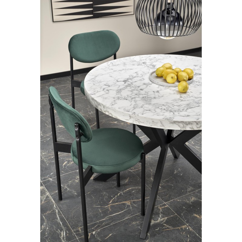 Τραπέζι PERONI, λευκό μάρμαρο / μαύρο Φ100-250/100/75 cm 2010001194323