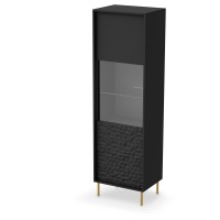 BULLET W-1 Βιτρίνα μαύρο/χρυσό βιτρίνα 55x41x185cm