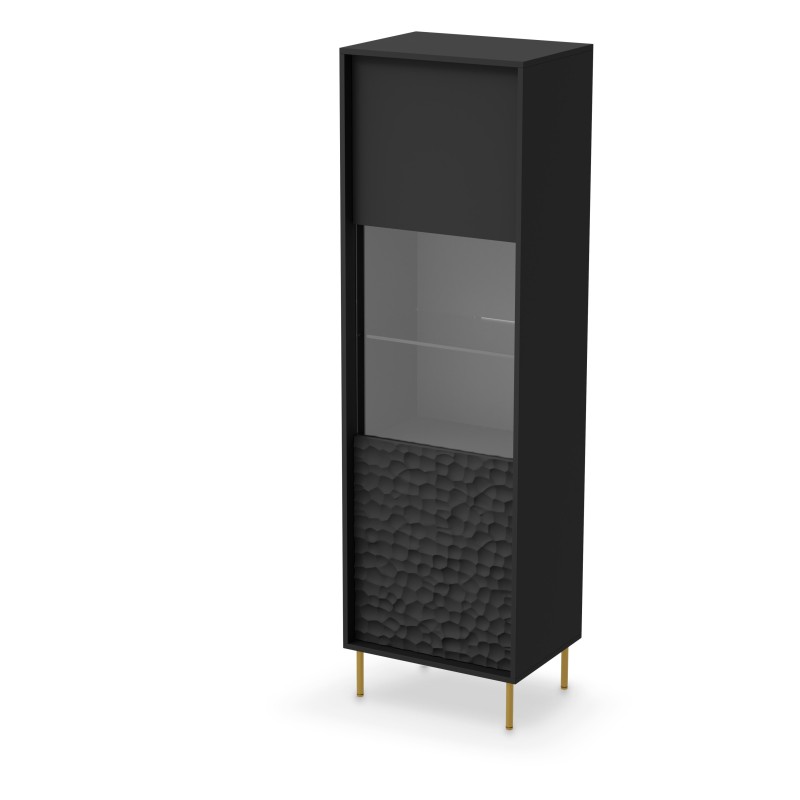 BULLET W-1 Βιτρίνα μαύρο/χρυσό βιτρίνα 55x41x185cm
