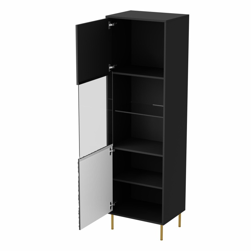 BULLET W-1 Βιτρίνα μαύρο/χρυσό βιτρίνα 55x41x185cm
