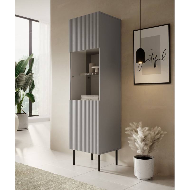 Βιτρίνα ASENSIO KM-1 σε ανοιχτό γκρι 50x42x180cm