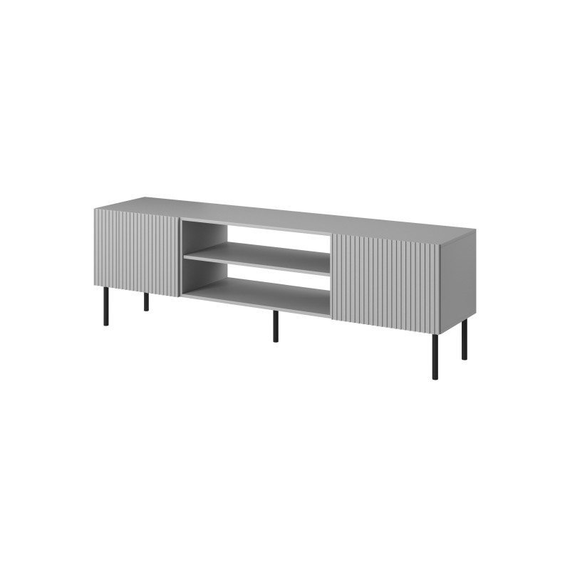 ASENSIO Έπιπλο τηλεόρασης ανοιχτό γκρι / μαύρο 180x42x57 cm 2010001194538
