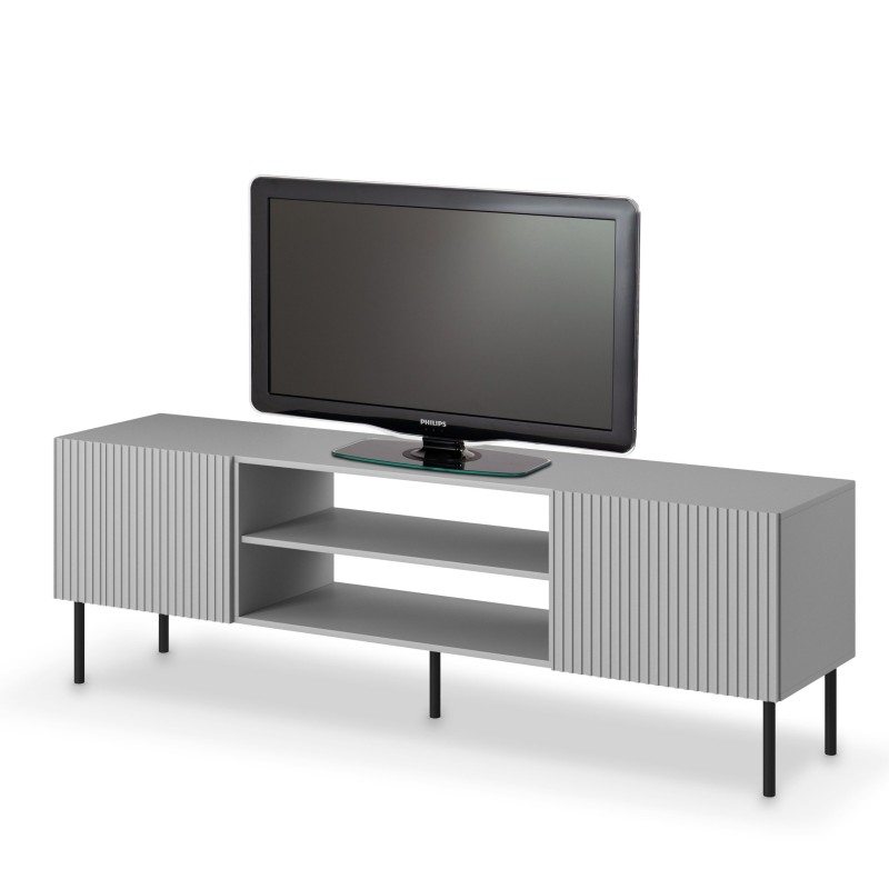 ASENSIO Έπιπλο τηλεόρασης ανοιχτό γκρι / μαύρο 180x42x57 cm 2010001194538