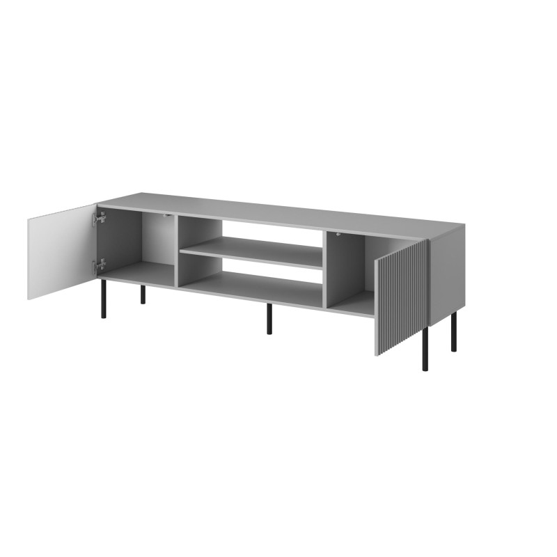 ASENSIO Έπιπλο τηλεόρασης ανοιχτό γκρι / μαύρο 180x42x57 cm 2010001194538