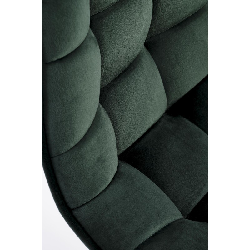 H120 Σκαμπό μπαρ, χρυσό / σκούρο πράσινο 43x44x84cm 2010001194729