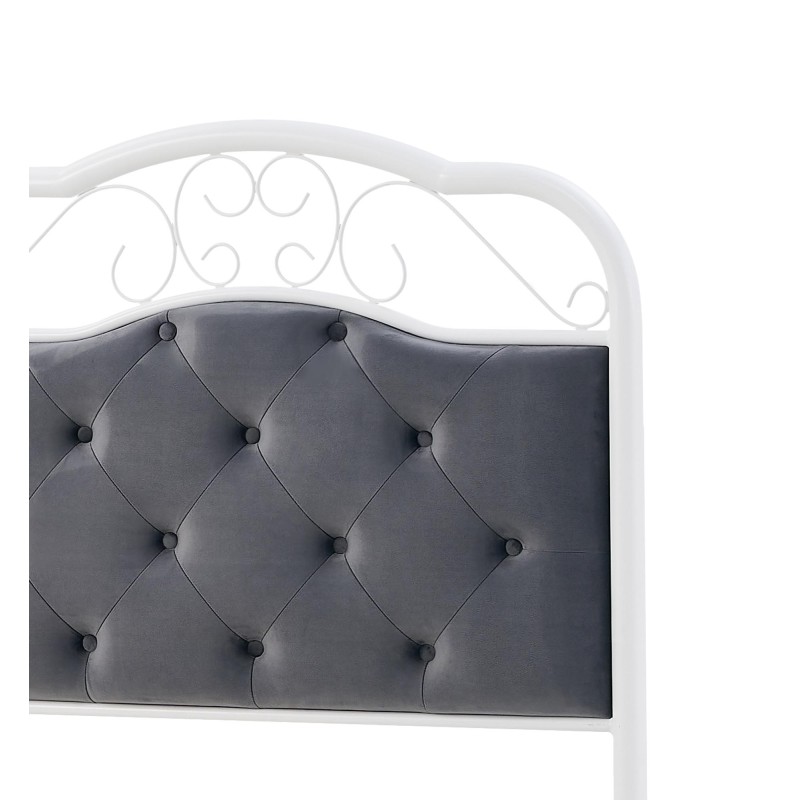 FABRIZIA 90 Κρεβάτι μεταλλικό σε λευκό χρώμα 209x92x115cm (για στρώμα 90x200cm)