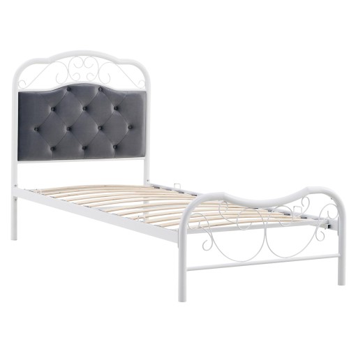 FABRIZIA 90 Κρεβάτι μεταλλικό σε λευκό χρώμα 209x92x115cm (για στρώμα 90x200cm)