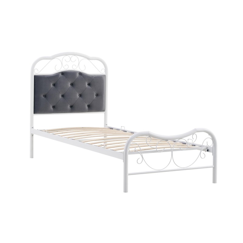 FABRIZIA 90 Κρεβάτι μεταλλικό σε λευκό χρώμα 209x92x115cm (για στρώμα 90x200cm)