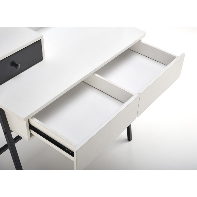 Μουντουάρ με καθρέφτη AGNES λευκό/μαύρο : 80x42x120 cm