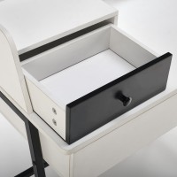 Μουντουάρ με καθρέφτη AGNES λευκό/μαύρο : 80x42x120 cm