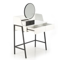 Μουντουάρ με καθρέφτη AGNES λευκό/μαύρο : 80x42x120 cm