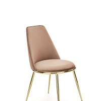 K460 Kαρέκλα τραπεζαρίας βελούδο μπεζ  49x54x84 με ύψος καθίσματος 46cm
