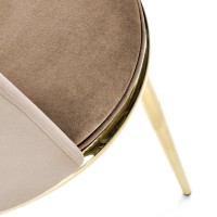 K460 Kαρέκλα τραπεζαρίας βελούδο μπεζ  49x54x84 με ύψος καθίσματος 46cm