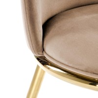 K460 Kαρέκλα τραπεζαρίας βελούδο μπεζ  49x54x84 με ύψος καθίσματος 46cm