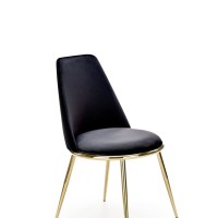 K460 Καρέκλα τραπεζαρίας βελούδο μαύρη 49x54x84 με ύψος καθίσματος 46cm