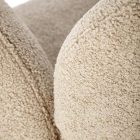 K498 Καρέκλα ,boucle μπεζ-μαυρο 64x63x90cm με λειτουργία περιστροφής