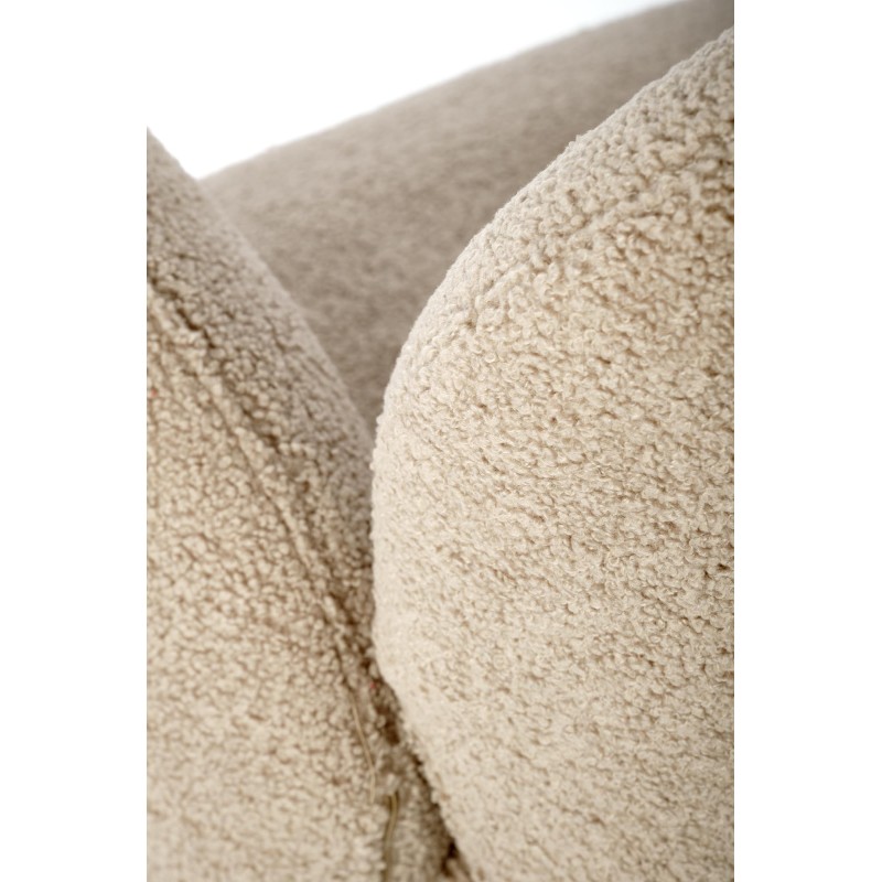 K498 Καρέκλα ,boucle μπεζ-μαυρο 64x63x90cm με λειτουργία περιστροφής