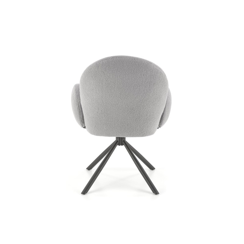 K498 Καρέκλα, γκρι boucle-μαυρο 64/63/90 cm, με λειτουργία περιστροφής  2010001195511