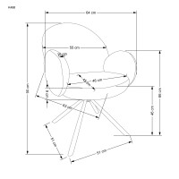 K498 Καρέκλα, γκρι boucle-μαυρο 64/63/90 cm, με λειτουργία περιστροφής  2010001195511