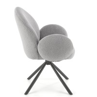 K498 Καρέκλα, γκρι boucle-μαυρο 64/63/90 cm, με λειτουργία περιστροφής  2010001195511
