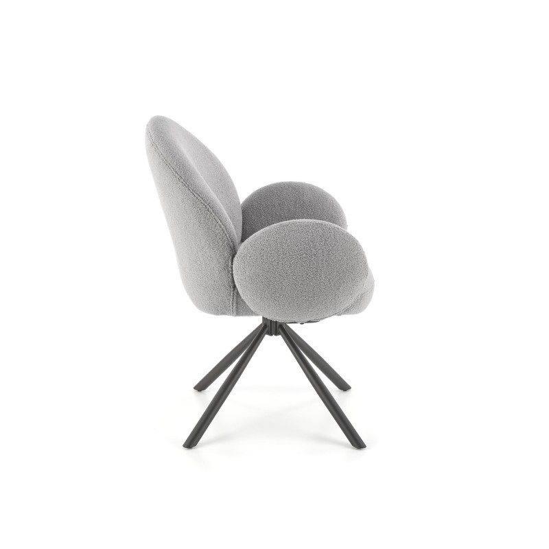 K498 Καρέκλα, γκρι boucle-μαυρο 64/63/90 cm, με λειτουργία περιστροφής  2010001195511